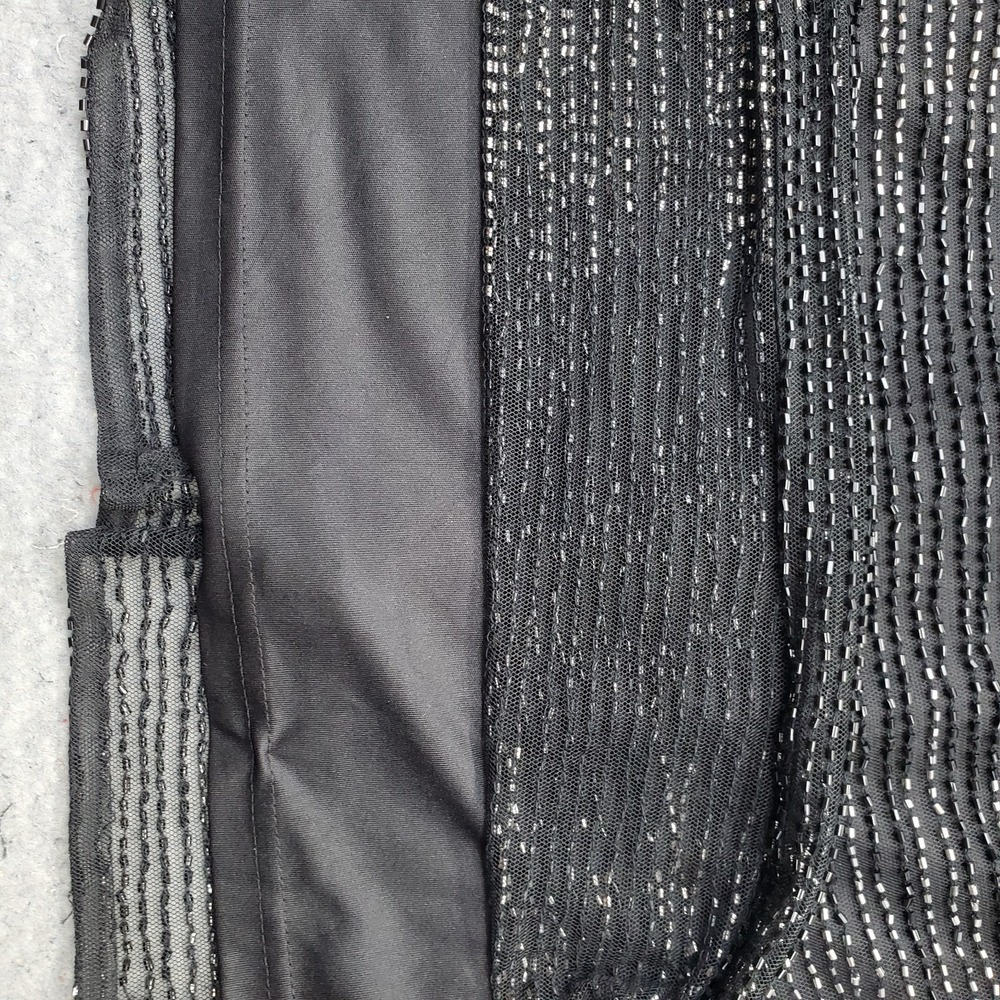 Adrianna Papell Evening Cocktail Dress Womens 12 Black Beaded Spaghetti Straps - Picture 11 of 11